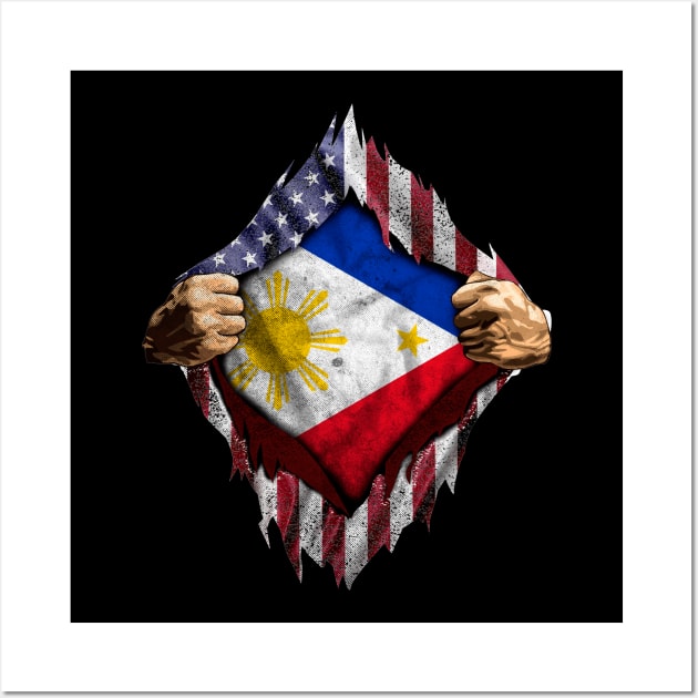 Filipino American Flag Wall Art by Dailygrind